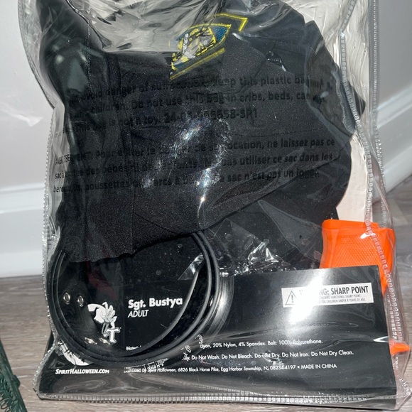 Spirit Black Police Uniform Costume Set; SARGEANT BUSTYA Complete w Belt & Badge - Picture 3 of 4